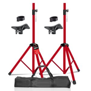 5Core Speaker Stand Tripod Tall Adjustable 72 Inch DJ Pole Mount Studio Monitor Stands RED 2 PK