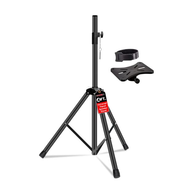5Core Speaker Stand Tripod Floor Short Adjustable DJ Studio Monitor Stands Pole Mount BLACK