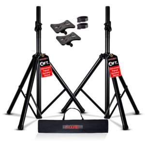 5 Core Speaker Stand Tripod Floor Adjustable Up to 48 Inch DJ Studio Monitor Stands Pole Mount Pair BLACK