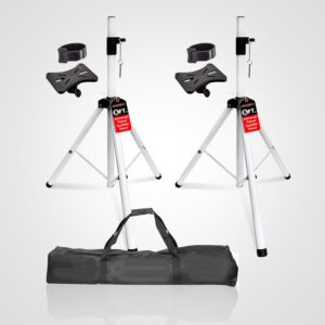5Core Speaker Stand Tripod Tall Adjustable 72 Inch DJ Pole Mount Studio Monitor Stands WHITE 2 PK
