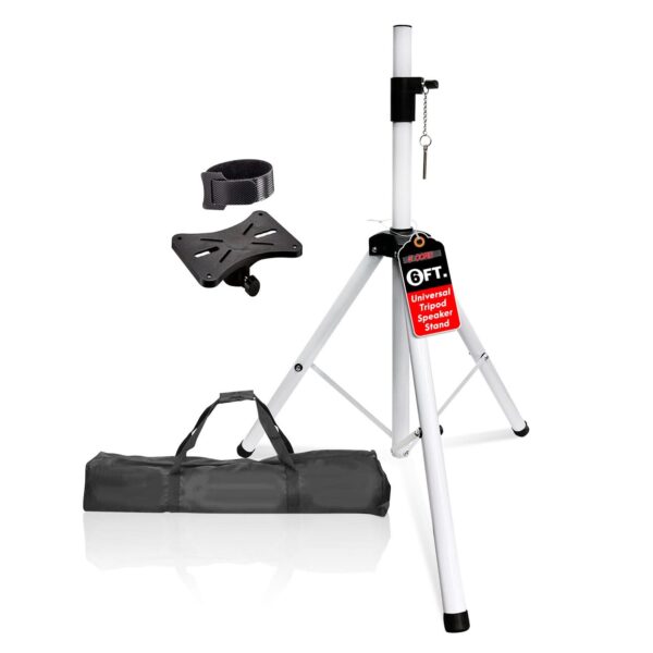 5Core Speaker Stand Tripod Tall Adjustable 72 Inch DJ Pole Mount Studio Monitor Stands WHITE 1 PK